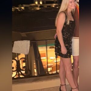 Abercrombie black sequin mini dress